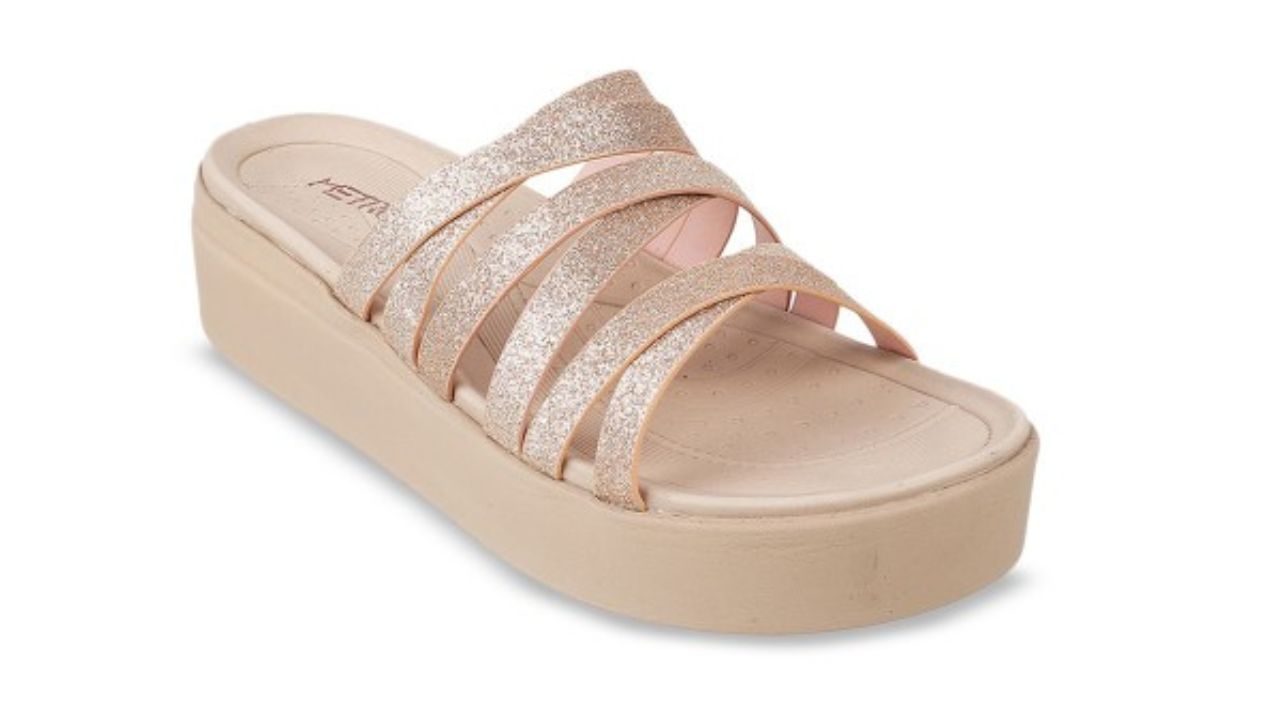 Metro Strappy Embellished Flatform Heels