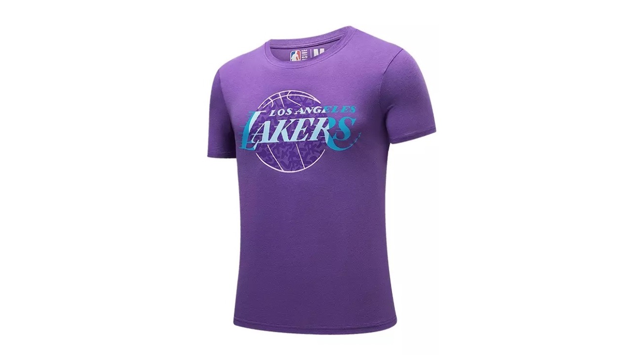 NBA Letter Pattern Central Logo Los Angeles Lakers Mens T-Shirt