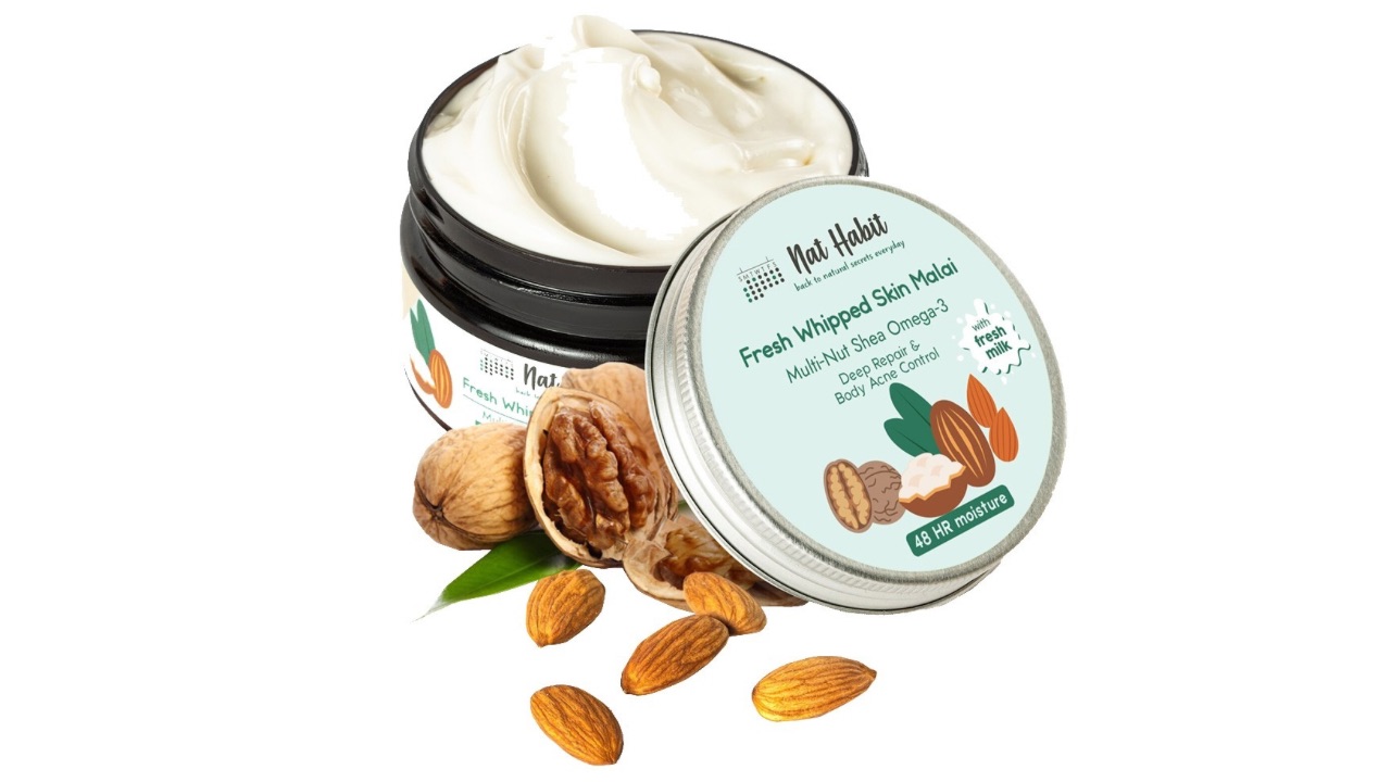 Nat Habit Multi-Nut Shea Omega-3 Fresh Whipped Skin Malai Body Butter - 120 ml
