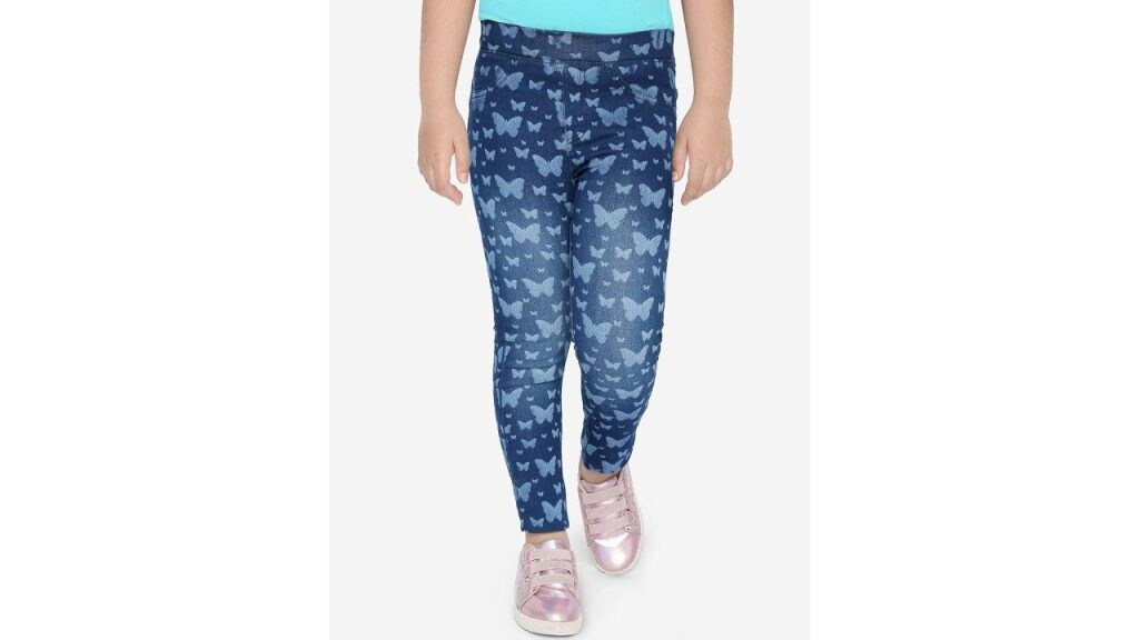 Naughty Ninos Girls Comfort Light Fade Printed Stretchable Jeans
