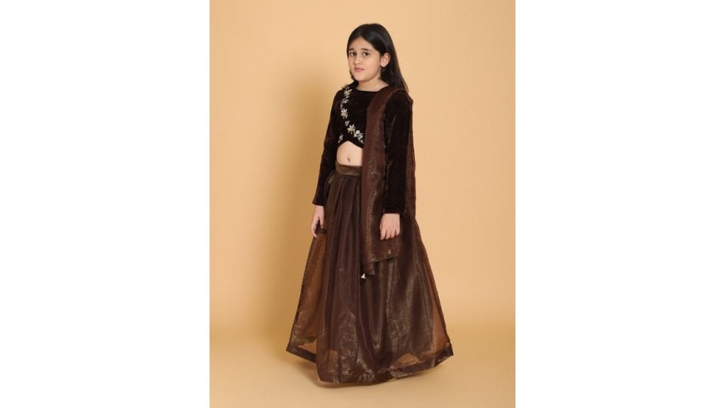 PICCOLO Girls Embellished Ready to Wear Lehenga & Blouse With Dupatta