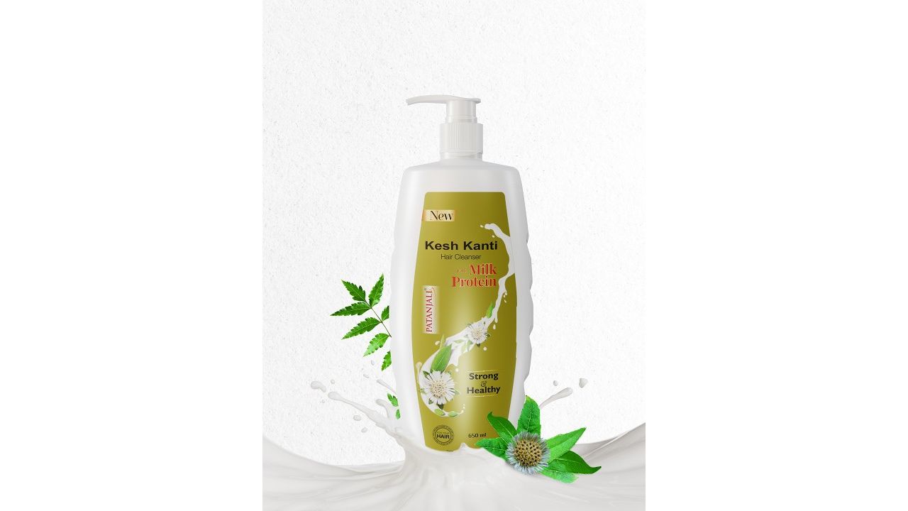 Patanjali Kesh Kanti Milk Protein Hair Cleanser for Silky & Shiny Hair - 650ml