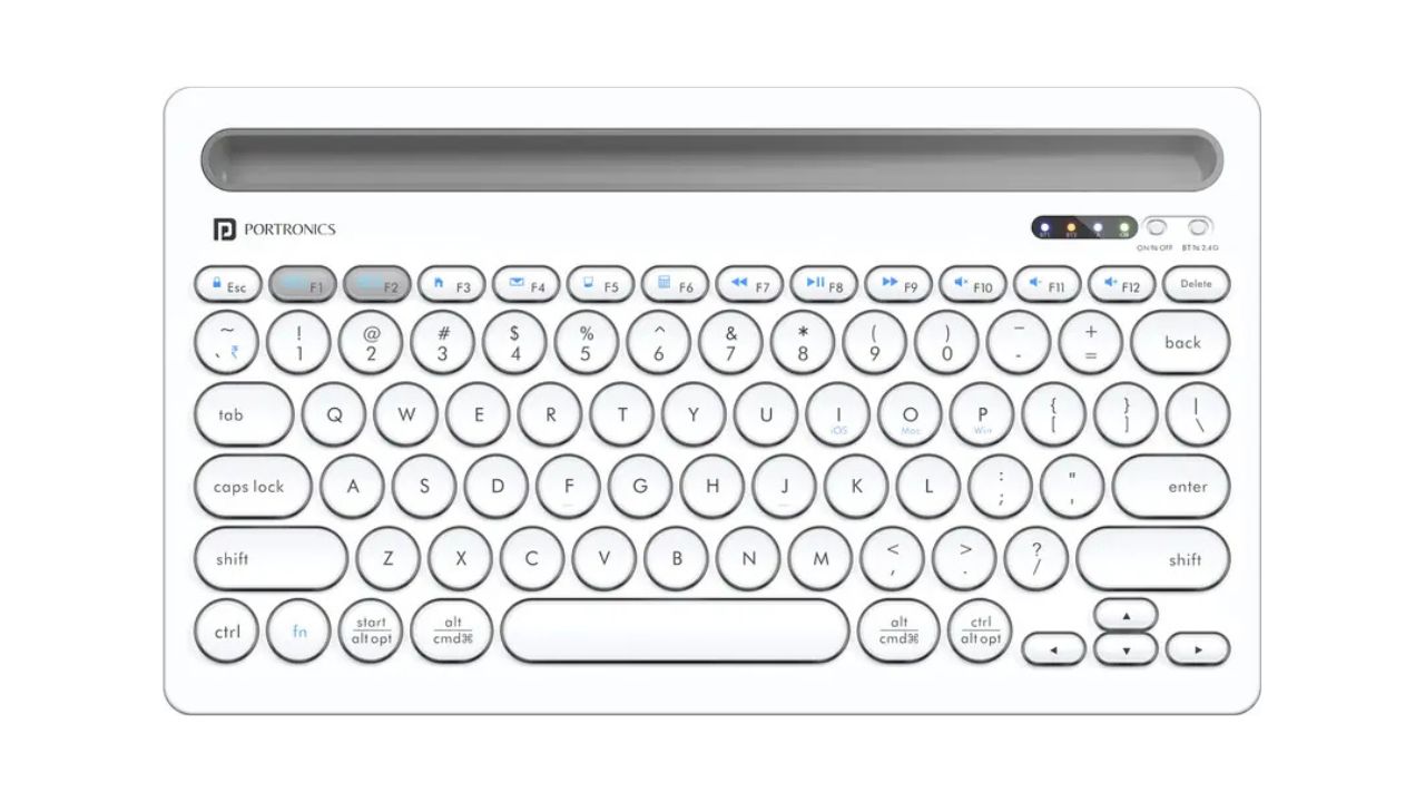 Portronics Bubble Dock Bluetooth, Wireless Handheld Multi-device Keyboard