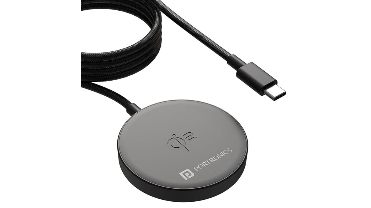 Portronics Quikk 15W Qi2 Certified Fast Charging Wireless Charger