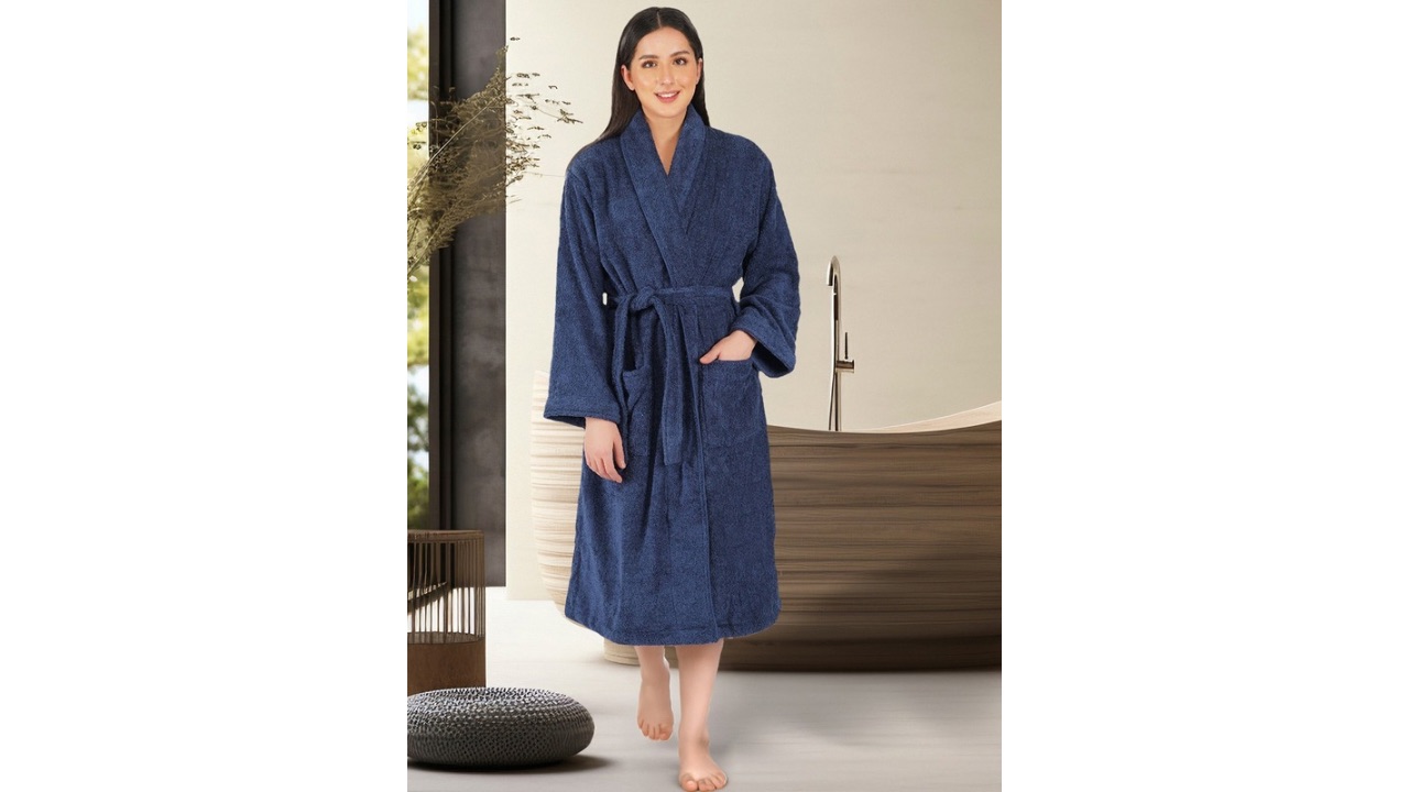 RANGOLI Women Canningvale Pure Cotton Bath Robe