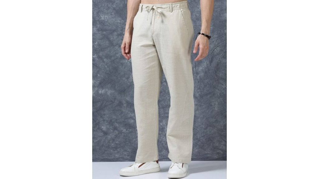 Roadster The Lifestyle Co Linen Relaxed-Fit Regular Trousers