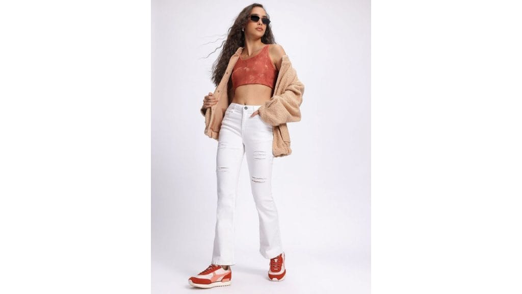 Roadster The Lifestyle Co. Women Denim Duty Ripped Bootcut Jeans