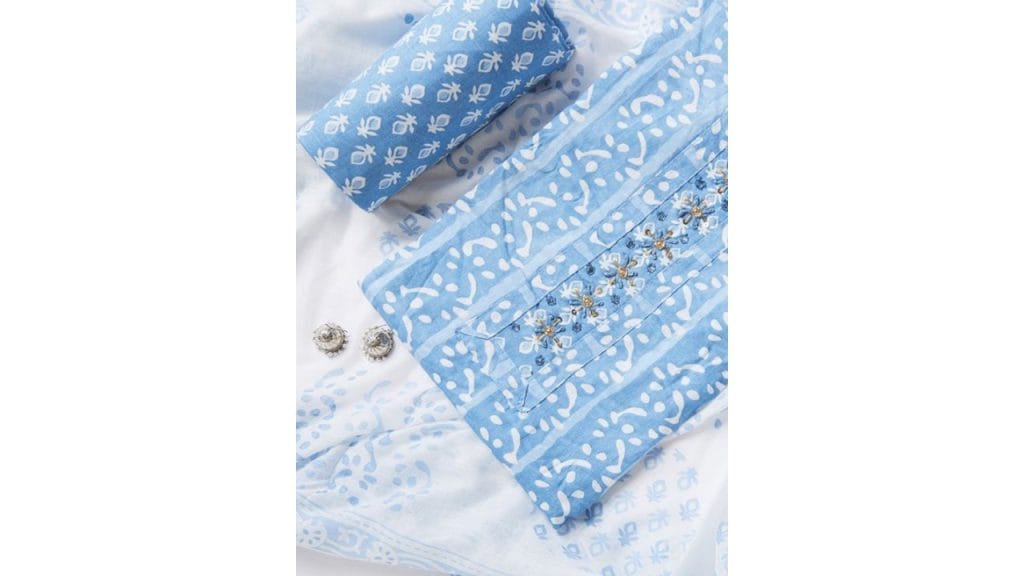 SALWAR STUDIO Ethnic Motifs Printed Pure Cotton Unstitched Dress Material