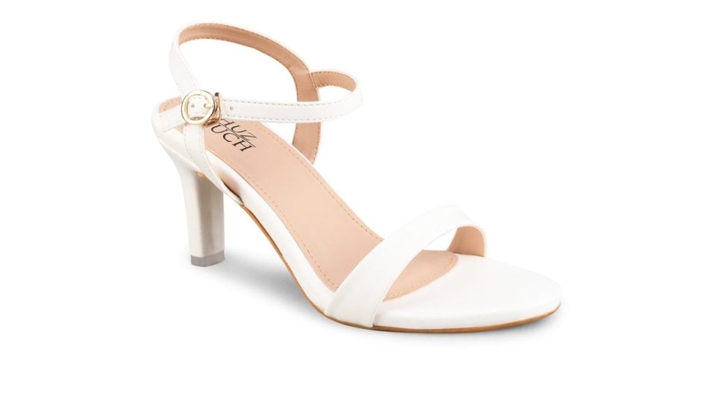 SHUZ TOUCH Open Toe Kitten Heels with Buckles
