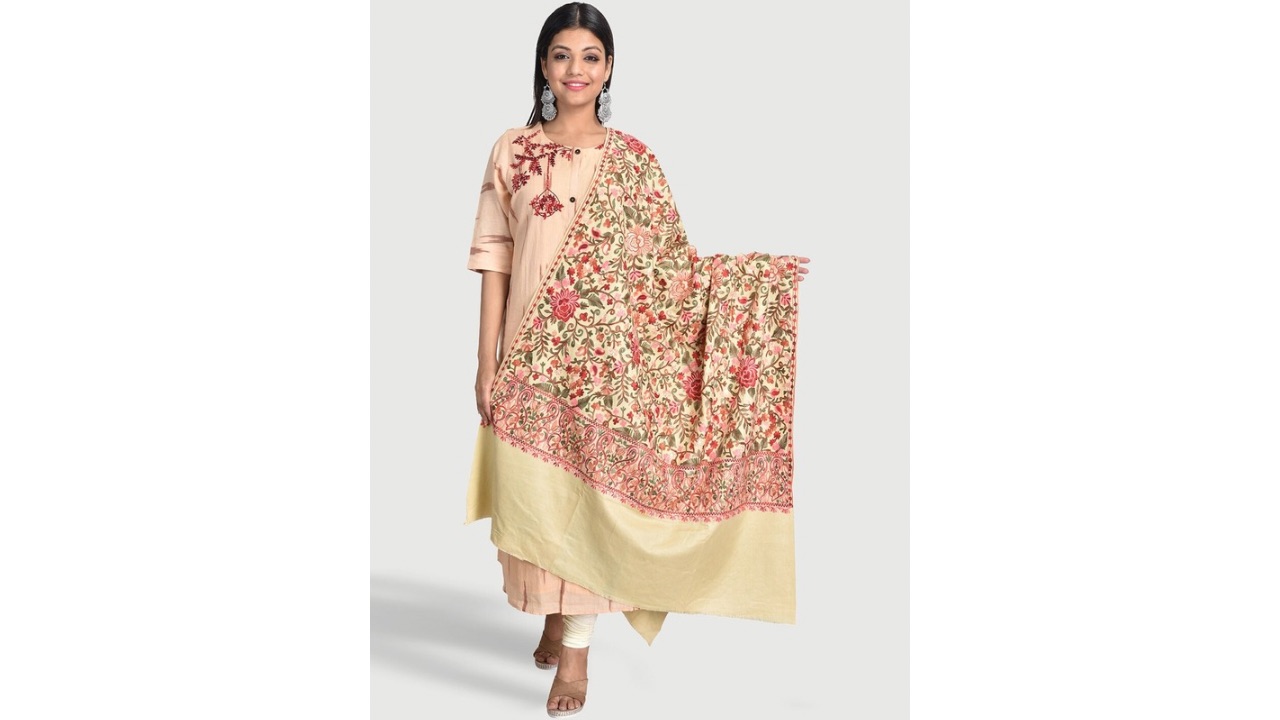 SWI Stylish Women Kashmiri Paisley Embroidered Shawl