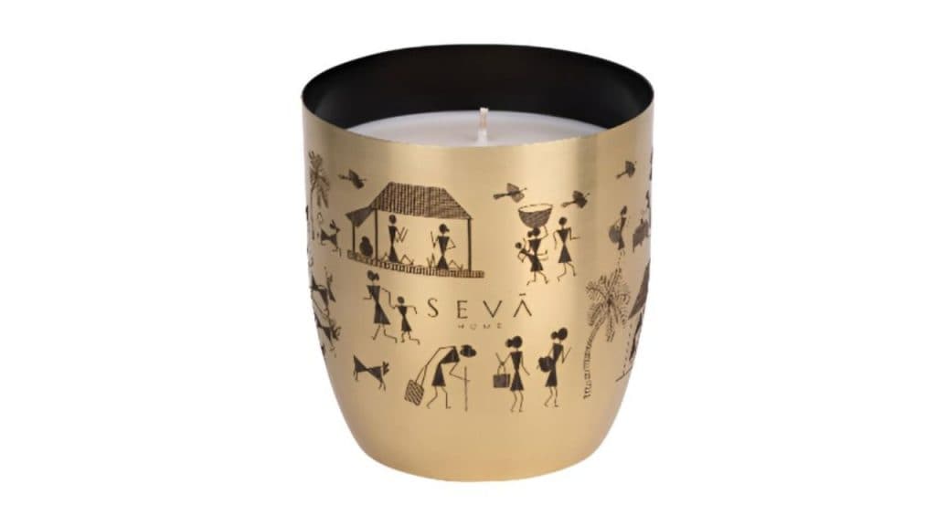 Seva Home Warli - Dil Se Gold Heirloom Large Jar Candle