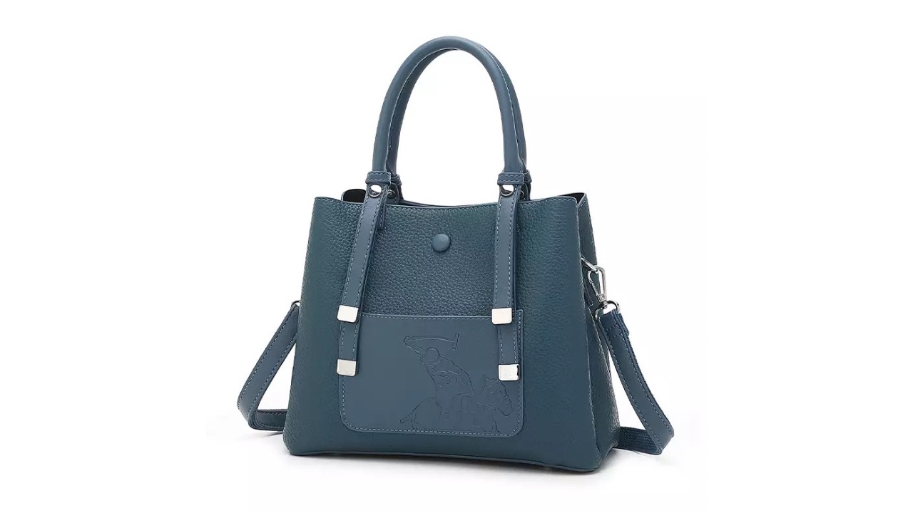 Swiss Polo Top Handle Bag : Sling Bag : Crossbody Bag - Blue