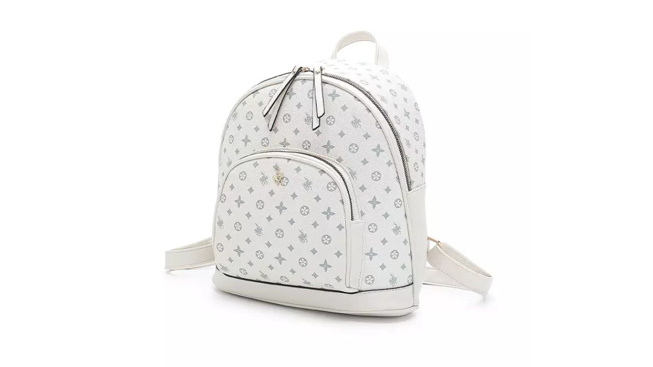 Swiss Polo Women's Monogram Backpack - White