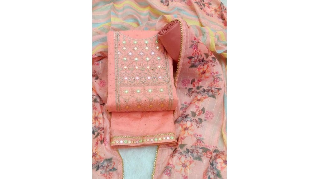 TAVAS Ethnic Motifs Embroidered Unstitched Dress Material