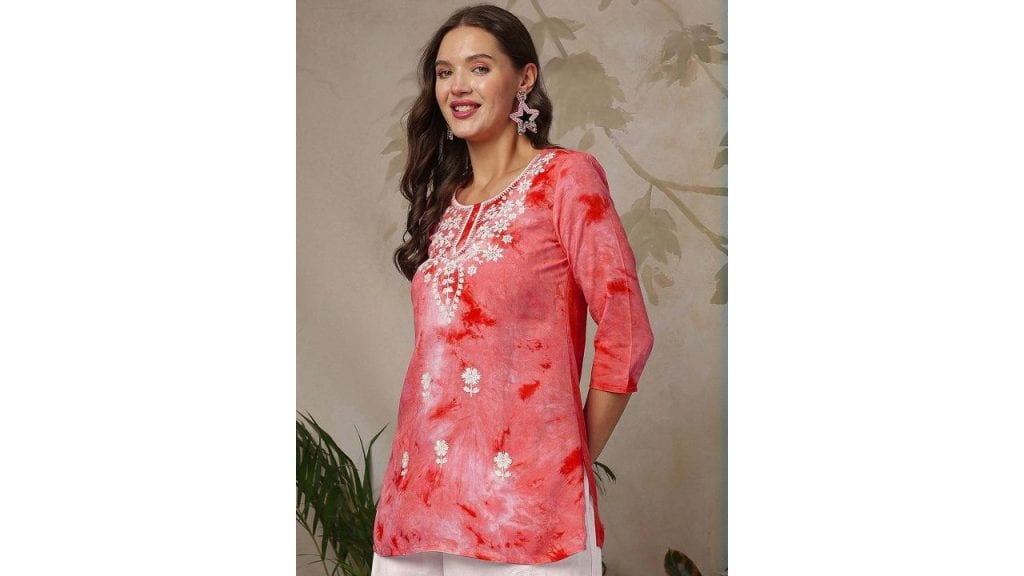 Uparna Women Ethnic Motifs Embroidered Chikankari Kurta