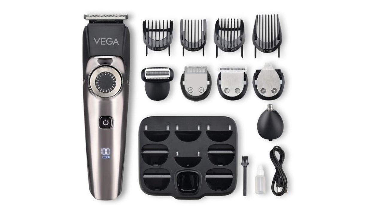VEGA Men VHTH-32 9-in-1 Pro Multi Grooming Trimmer - Gunmetal-Toned & Black