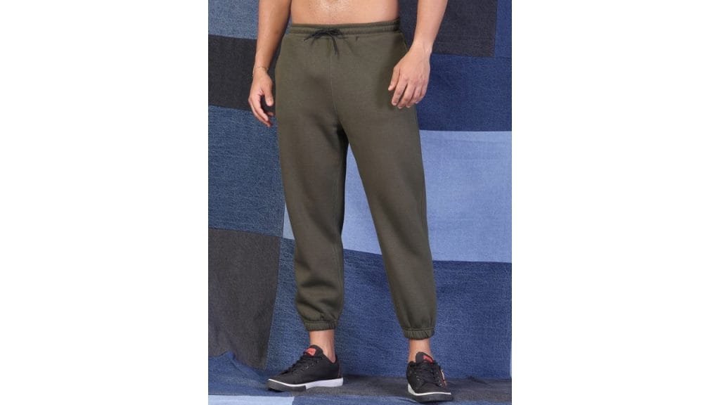 VESTIDO MODAS Men Oversize Fit Mid- Rise Fleece Joggers