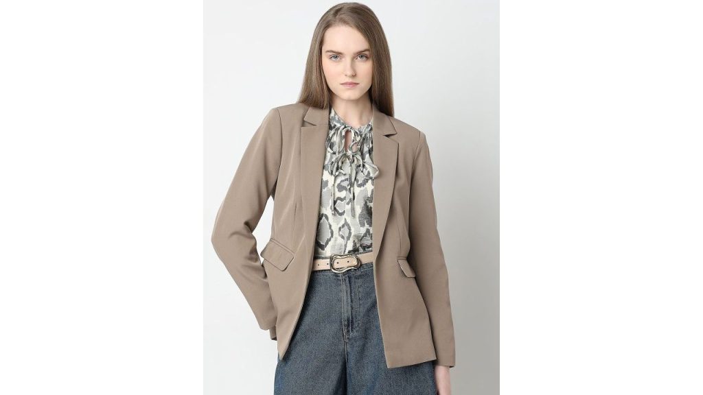 Vero Moda Notched Collar Lapel Slim-Fit Single Breasted Blazer