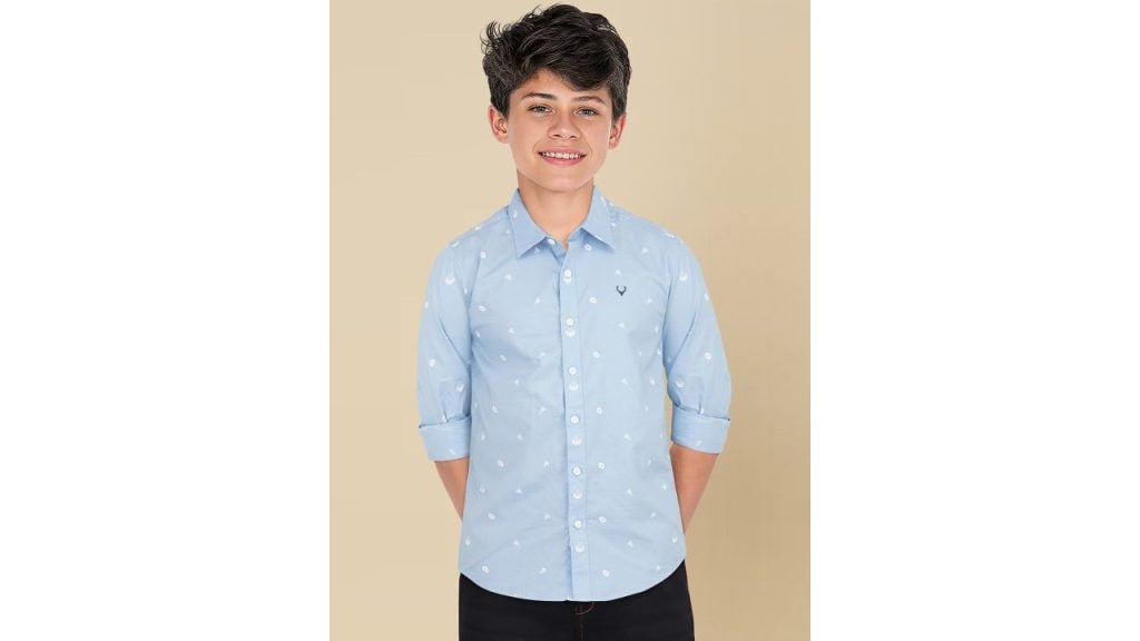 Allen Solly Junior Boys Spread Collar Conversational Printed Cotton Casual Shirt
