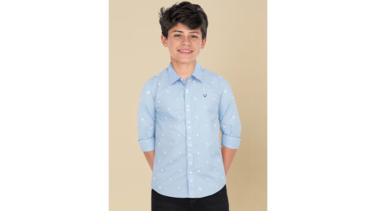 Allen Solly Junior Boys Spread Collar Conversational Printed Cotton Casual Shirt