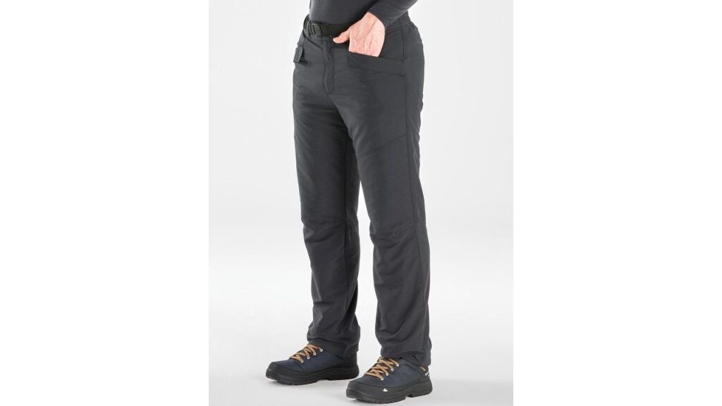 Quechua By Decathlon Men Dark Grey Warm Snow Hiking Trousers With Fleece Lining