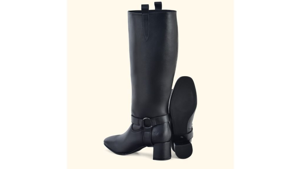 yoho Women 2in1 Calf-Length Leather Finish Detachable Ankle-Knee Glitch Winter Boot