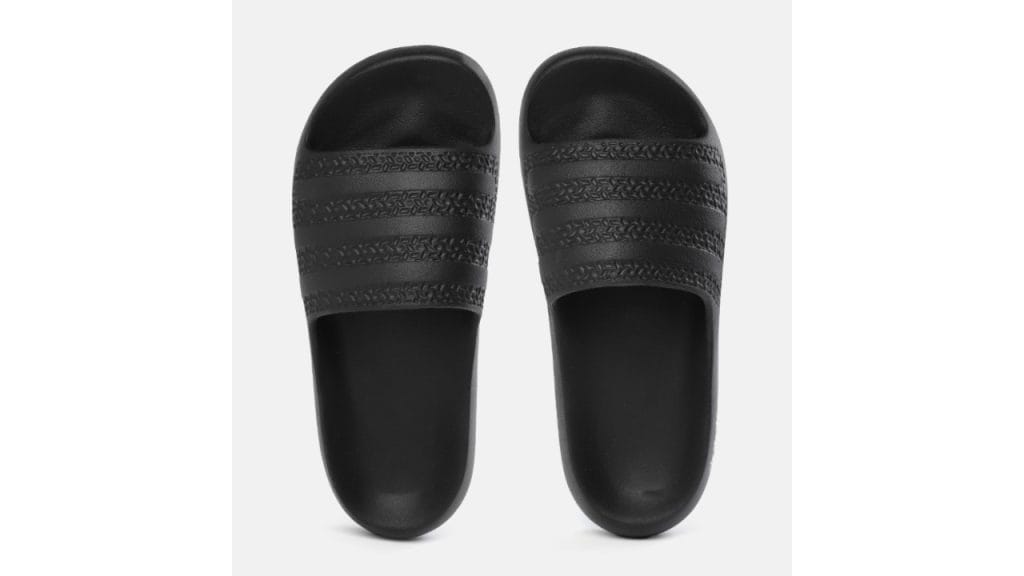 ADIDAS Originals Women Black Self Striped Adilette Soft Sliders