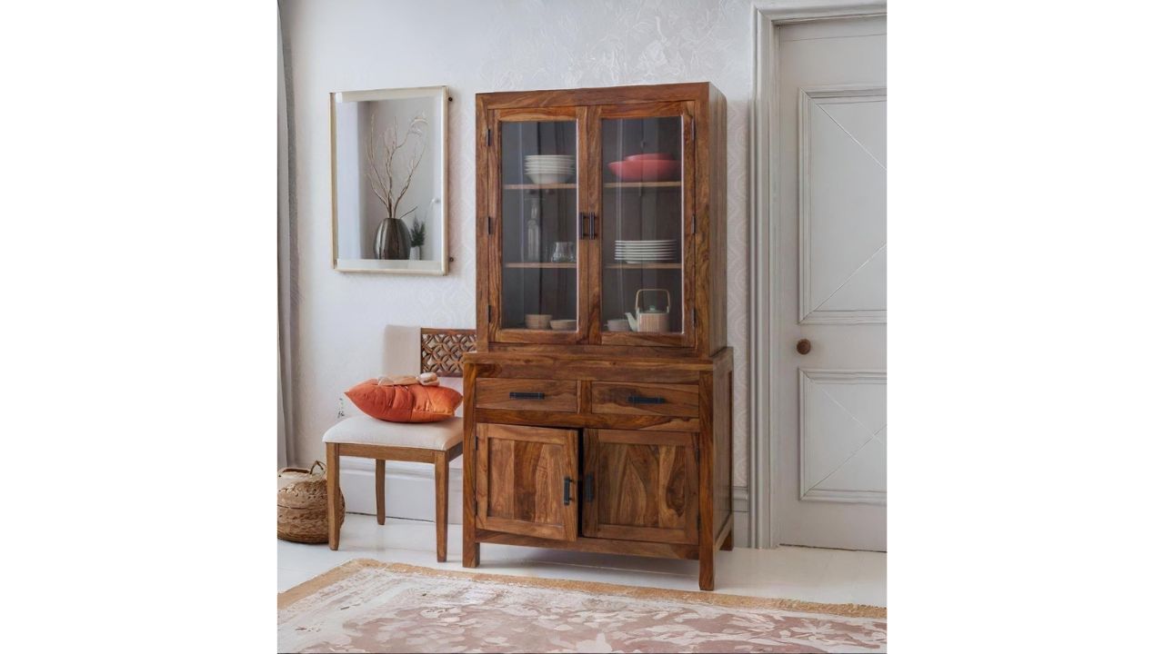 ANGEL FURNITURE Sheesham Wood Atlanta Crockery Cabinet