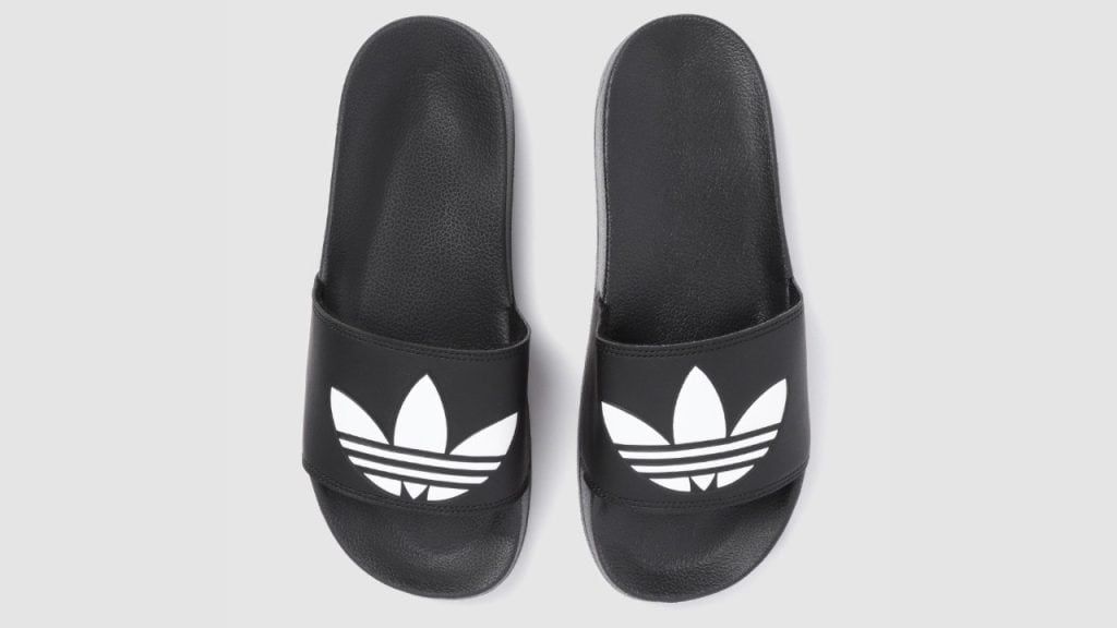 Adidas Originals Men Black & White Adilette Lite Printed Sustainable Sliders