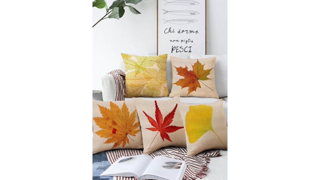 Aerohaven Beige & Yellow Quirky Printed Cushion Covers (Set of 5)