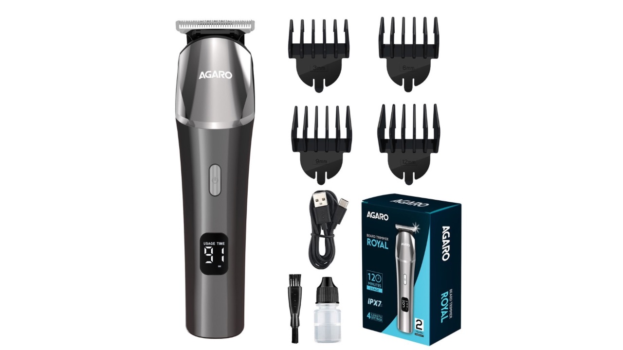 AgaroMen Royal High Precision & Washable Beard Trimmer - Silver