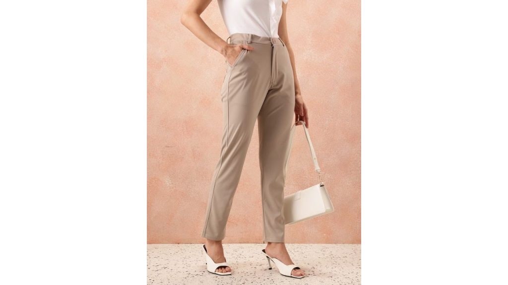 All About You Formals Women Slim Fit High-Rise Wrinkle Free Trousers