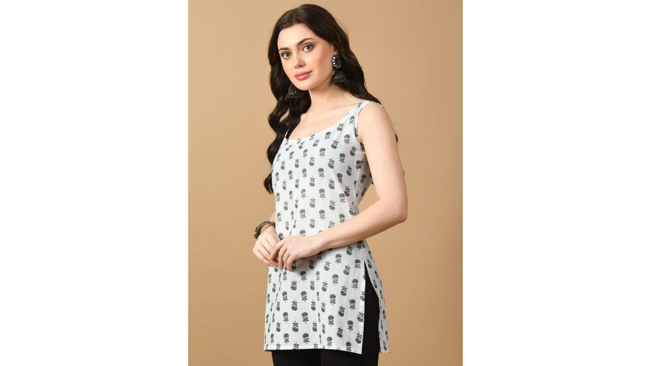 Annsh Apparel Floral Print Cotton Top