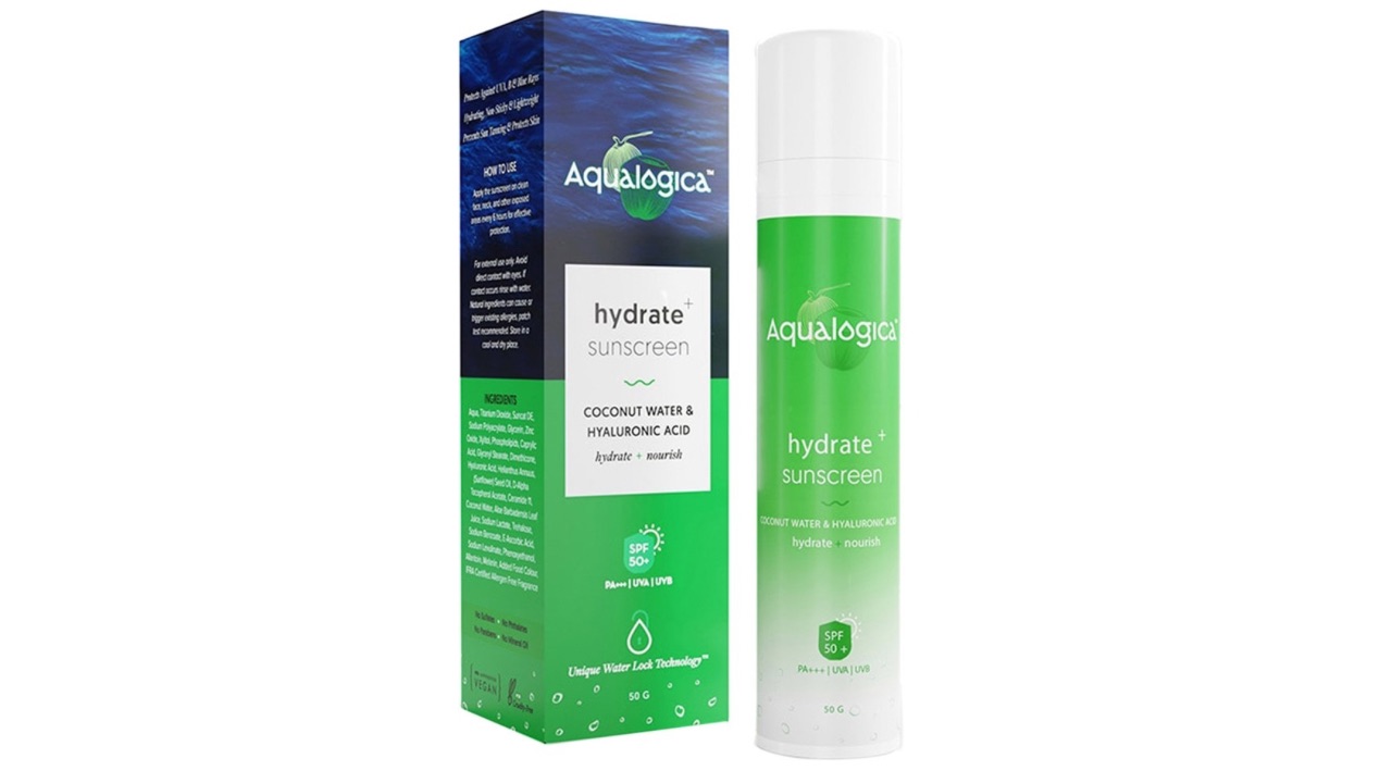 AqualogicaHydrate+ SPF 50 PA+++ Dewy Sunscreen For UVA:B & Blue Light Protection - 50 g