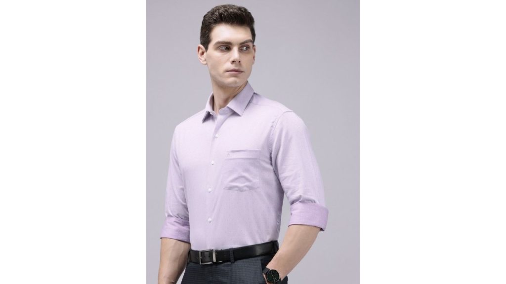 Arrow Manhattan Slim Fit Textured Pure Cotton Formal Shirt
