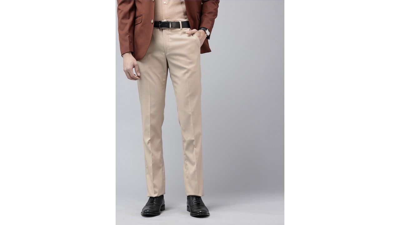 Arrow Men Checked Hudson Tailored Tapered Fit Formal Trousers