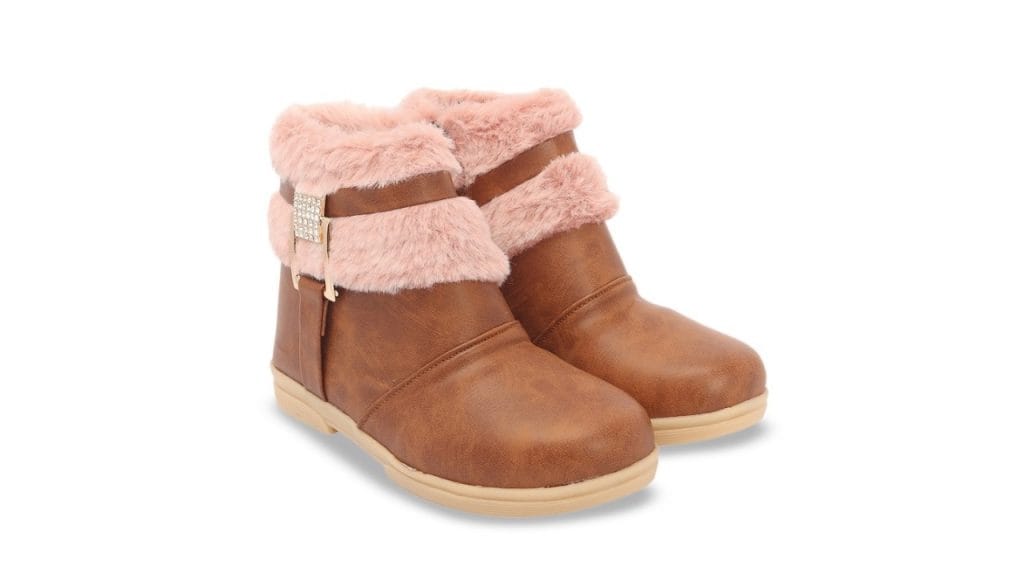 BAESD Girls Faux-Fur Buckle Detailed Winter Boots