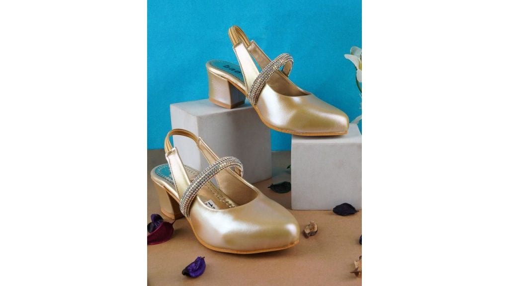 BAESD Girls Girls Embellished Block Peep Toes