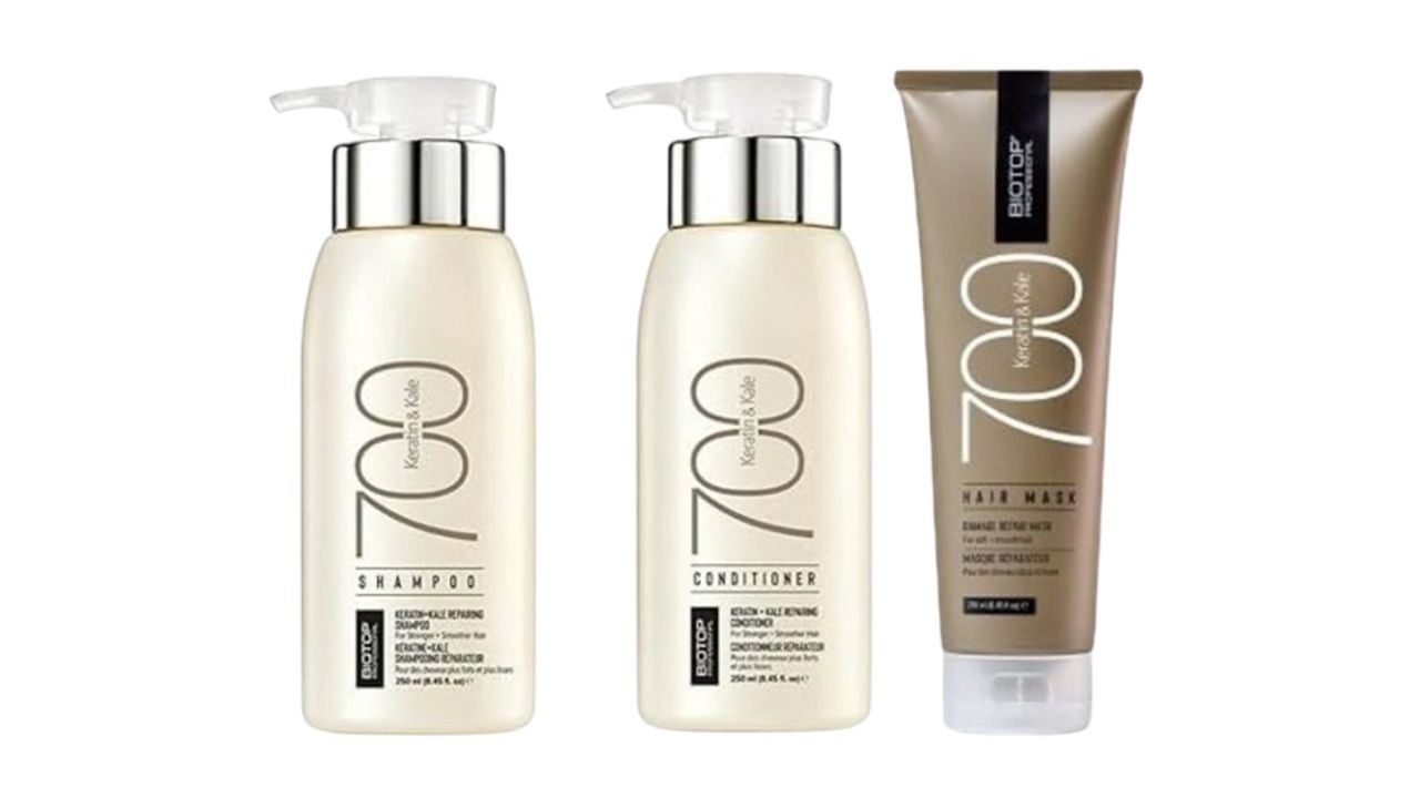 BIOTOP PROFESSIONALSet Of 3 700 Keratin & Kale Shampoo, Conditioner & Mask- 250 ml Each