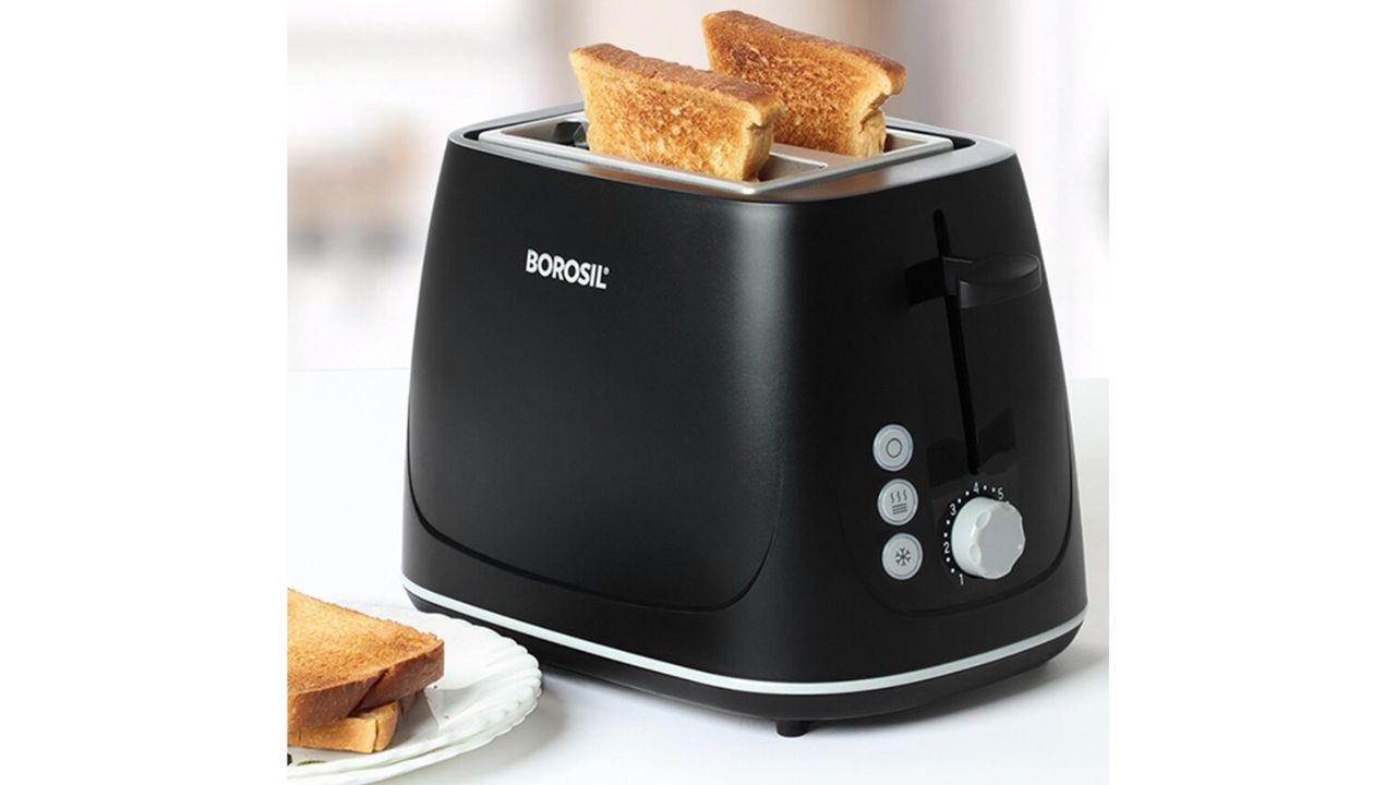 BOROSILBlack Krispy Pop-up 2 Slice 750 Watt Toaster