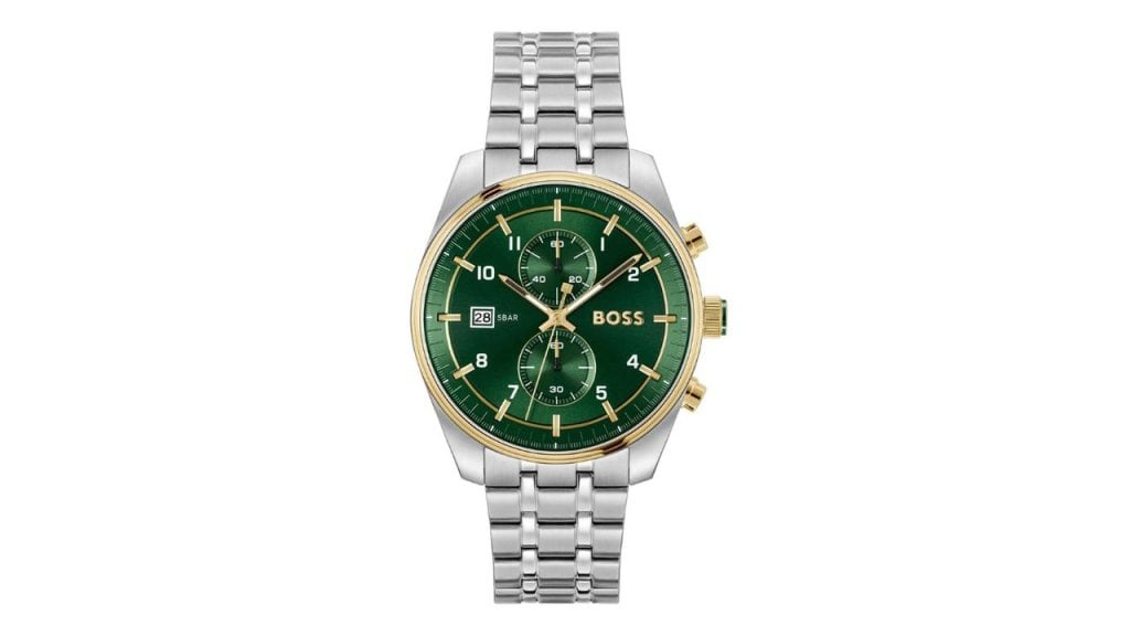 BOSSMen Dial & Stainless Steel Bracelet Style Straps Analogue Watch 1514195