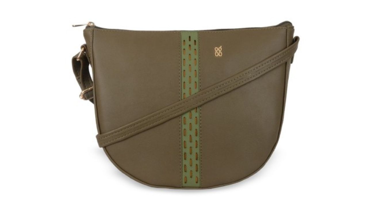 Baggit PU Half Moon Sling Bag with Tasselled