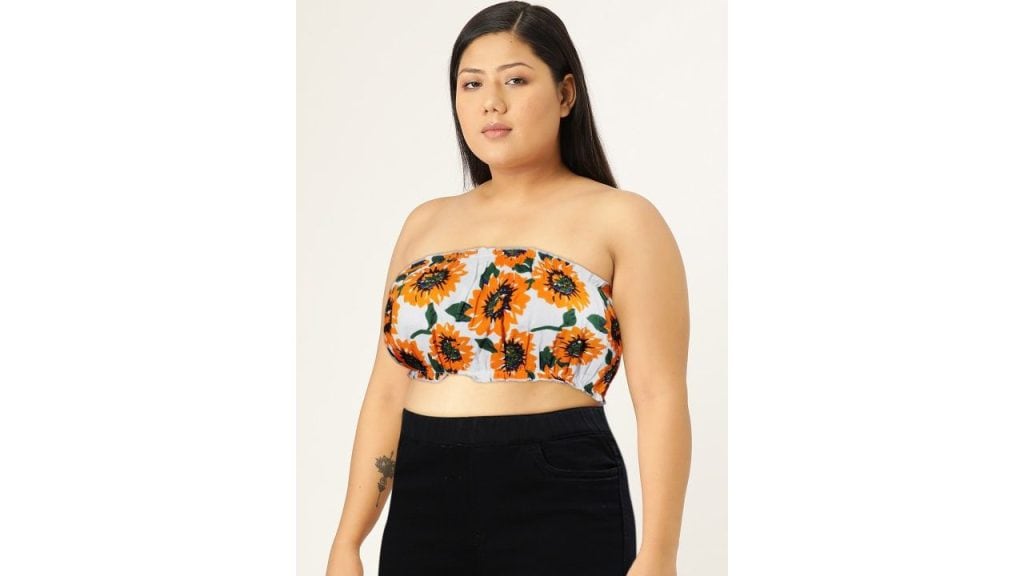 Berrylush Women Floral Bandeau Top