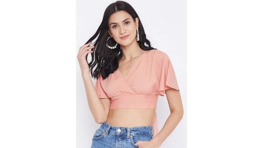 Berrylush Women Pink Solid Wrap Top