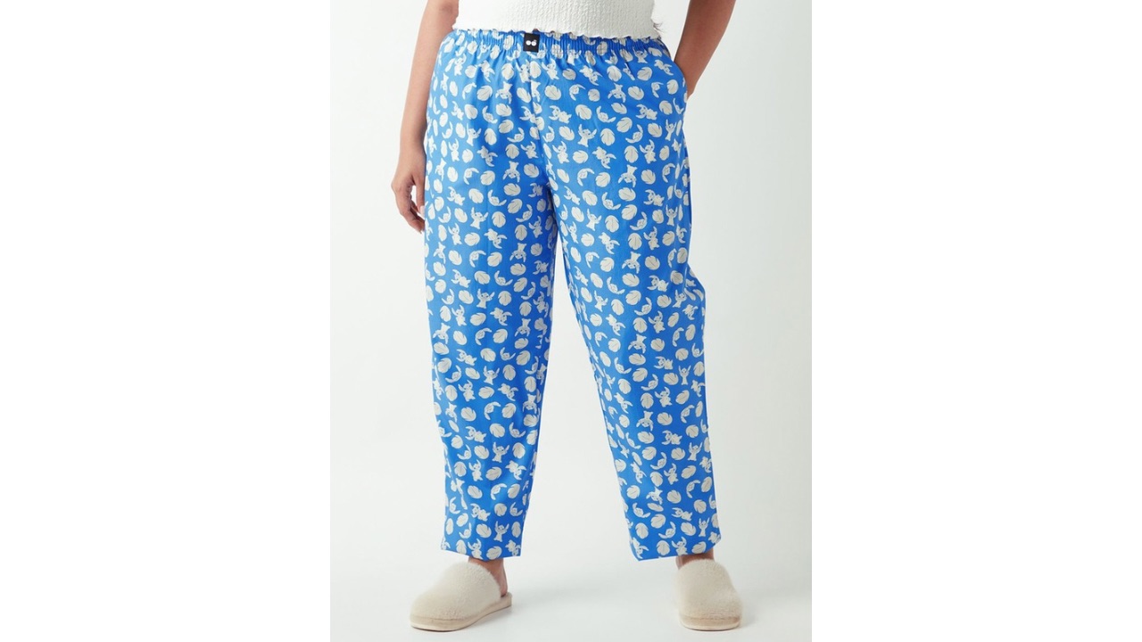 Bewakoof Plus Women's Blue All Over Printed Plus Size Pyjamas