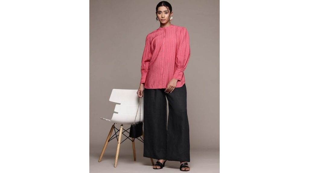 Bold Yet Balanced: Ritu Kumar Wide-Leg Pleated Trousers