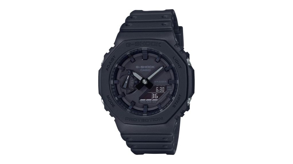 CASIOMen G-Shock GA-2100-1A1DR Black Analog-Digital Dial Black Resin Strap Watch G987