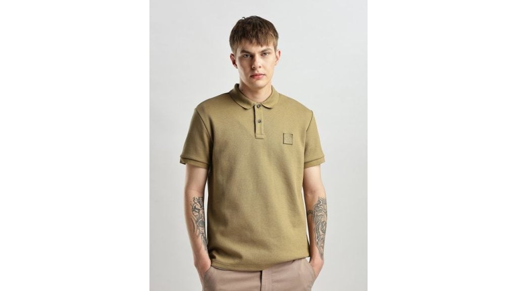 Calvin Klein Jeans Men Brand Logo Printed Polo Collar T-shirt