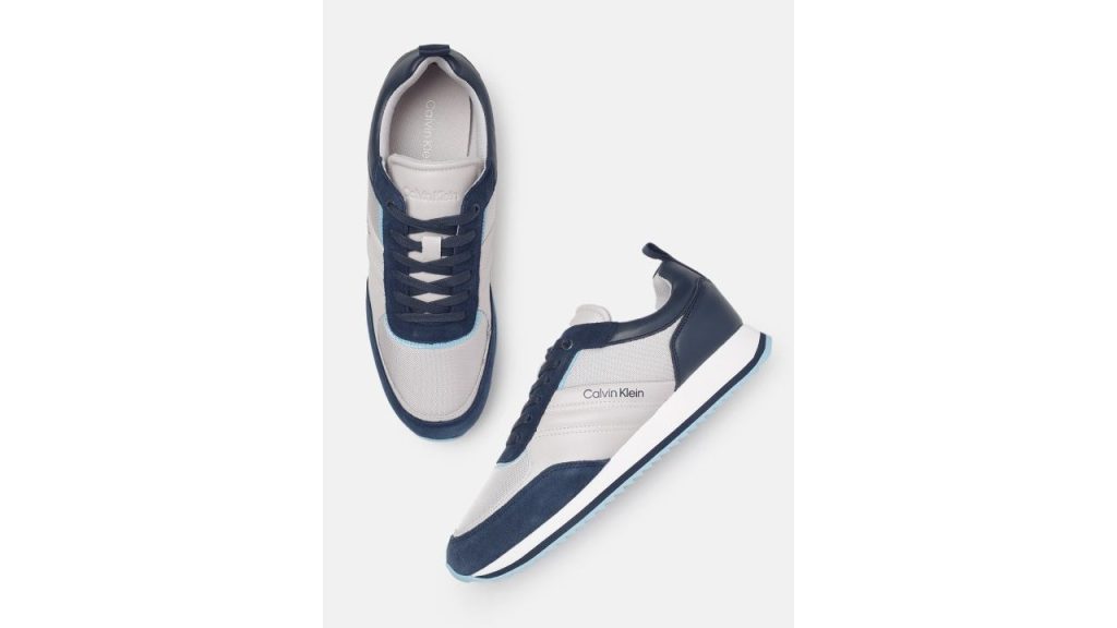 Calvin Klein Men Low Top Lace Up Repr Colourblocked Leather Sneakers