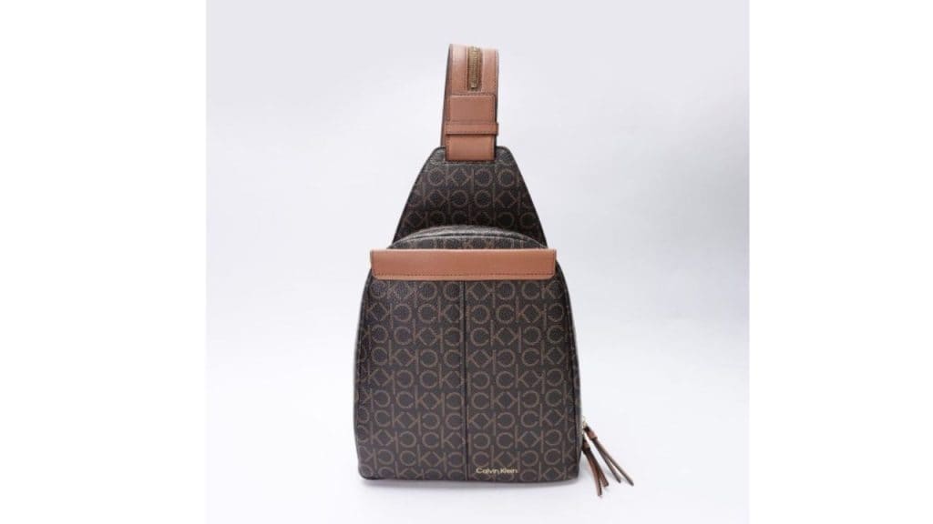 Calvin Klein Printed Structured Shoulder Bag (Brown)